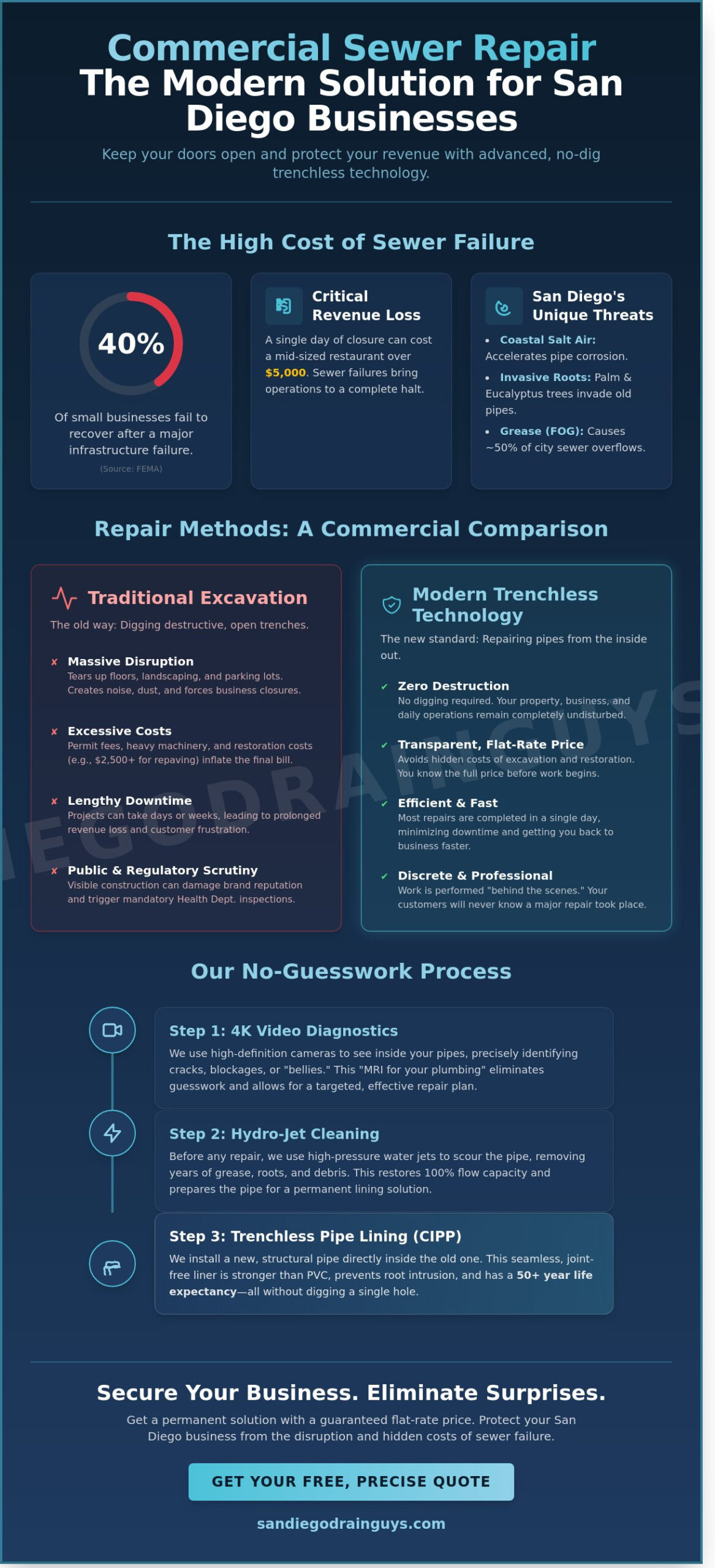 Commercial Sewer Line Repair in San Diego: The 2026 Business Owner’s Guide