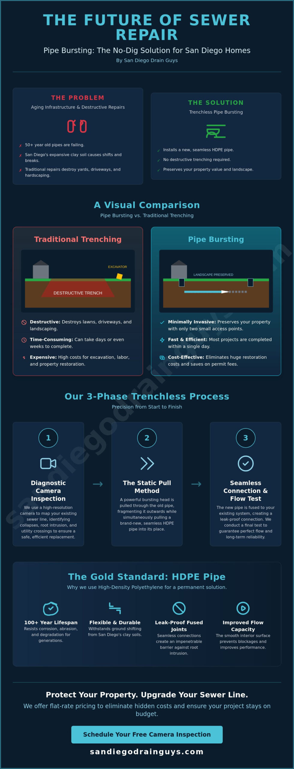 Pipe Bursting in San Diego: The Modern No-Dig Sewer Replacement Guide for 2026