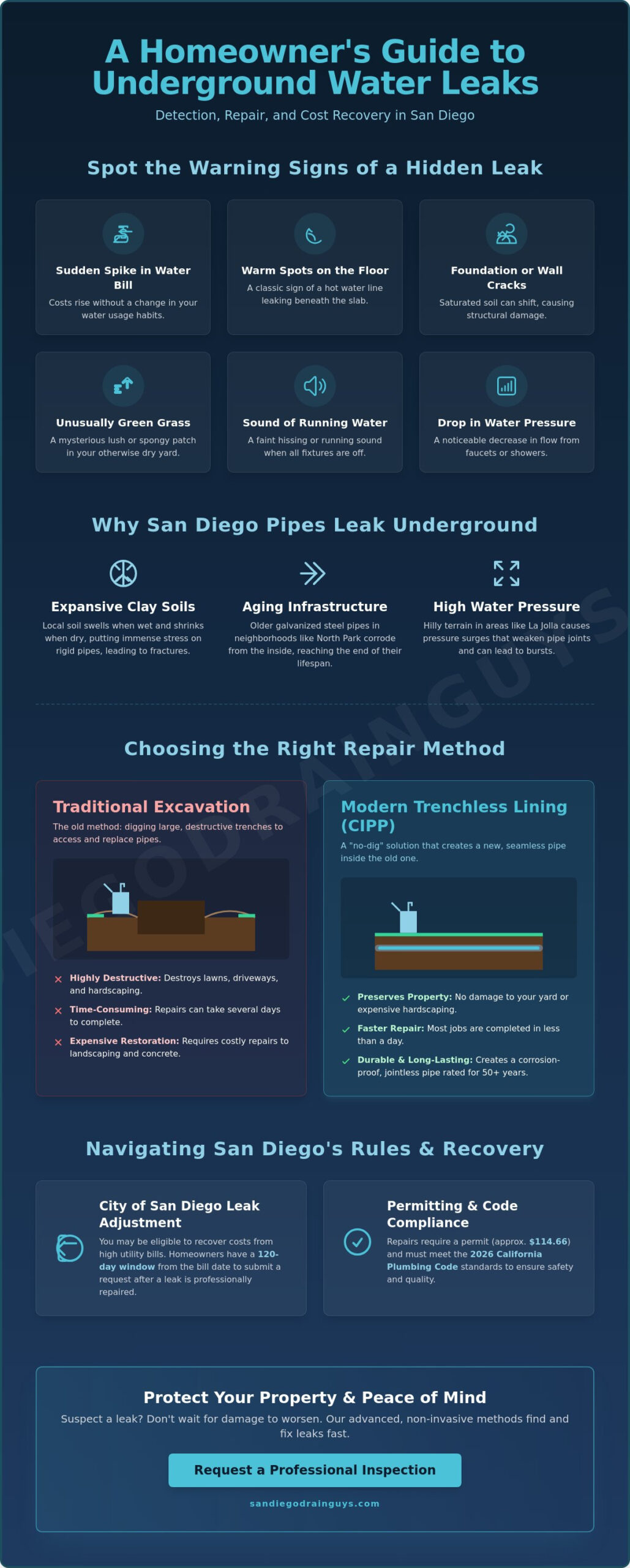 Underground Water Leak Repair San Diego: The 2026 Homeowner’s Guide
