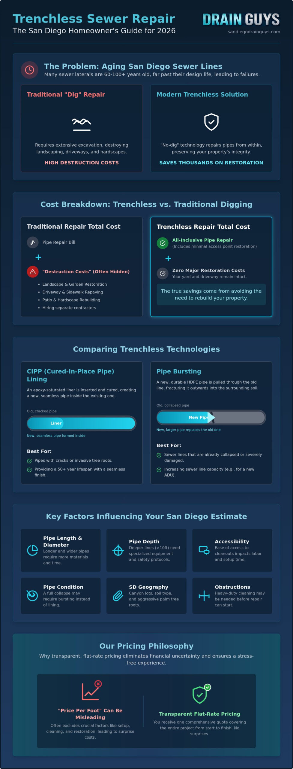 Trenchless Sewer Repair Cost in San Diego: 2026 Price Guide & Savings