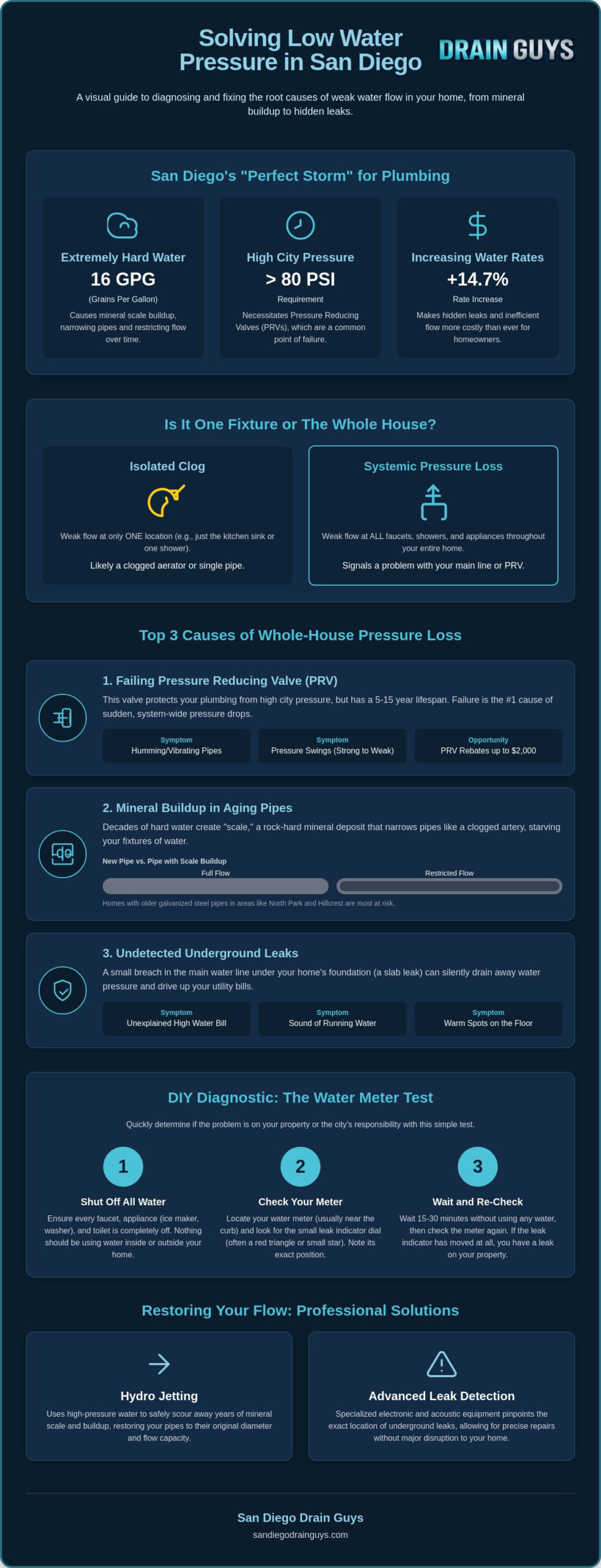Causes of Low Water Pressure in Whole House: San Diego Homeowner’s Guide